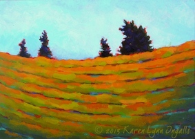 Napa Valley landscape painting, painting of vineyards, by Karen Lynn Ingalls