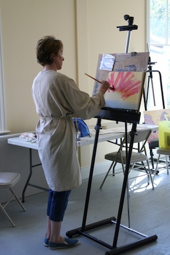 Painting an abstract landscape, abstract landscape painting workshop, art workshop 