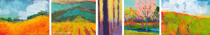How to paint abstract landscapes -- simple abstract landscape paintings by Karen Lynn Ingalls