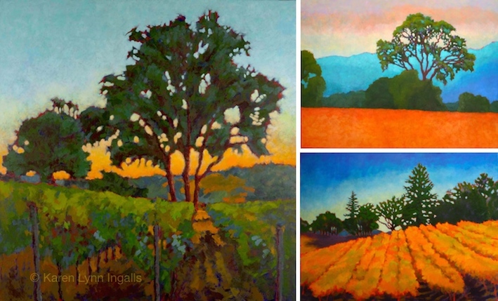 Landscape Painting, acrylic painting workshop, Karen Lynn Ingalls, Calistoga, Napa Valley