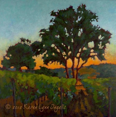 Napa Valley vineyard landscape painting, painting of 