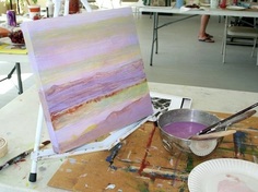Abstract Landscape Painting art workshop, Karen Lynn Ingalls