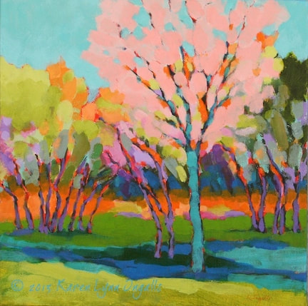 Abstract landscape painting, Northern California abstract landscape art, art by Karen Lynn Ingalls