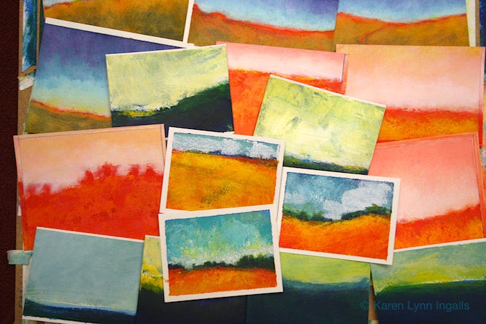Abstract landscape painting, Northern California abstract landscape art, art by Karen Lynn Ingalls