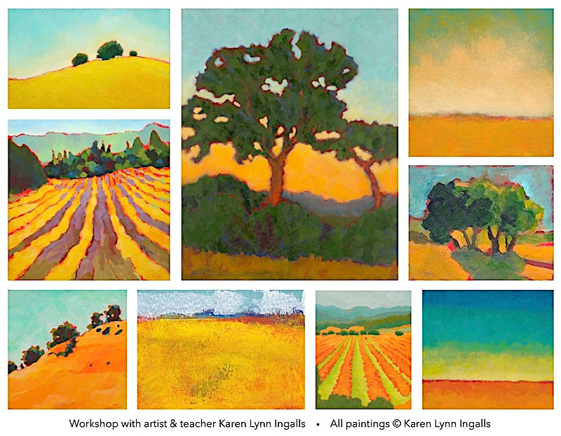  How to paint abstract landscapes -- simple abstract landscape paintings by Karen Lynn Ingalls