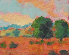 View Across Knights Valley, abstract landscape painting, Karen Lynn Ingalls